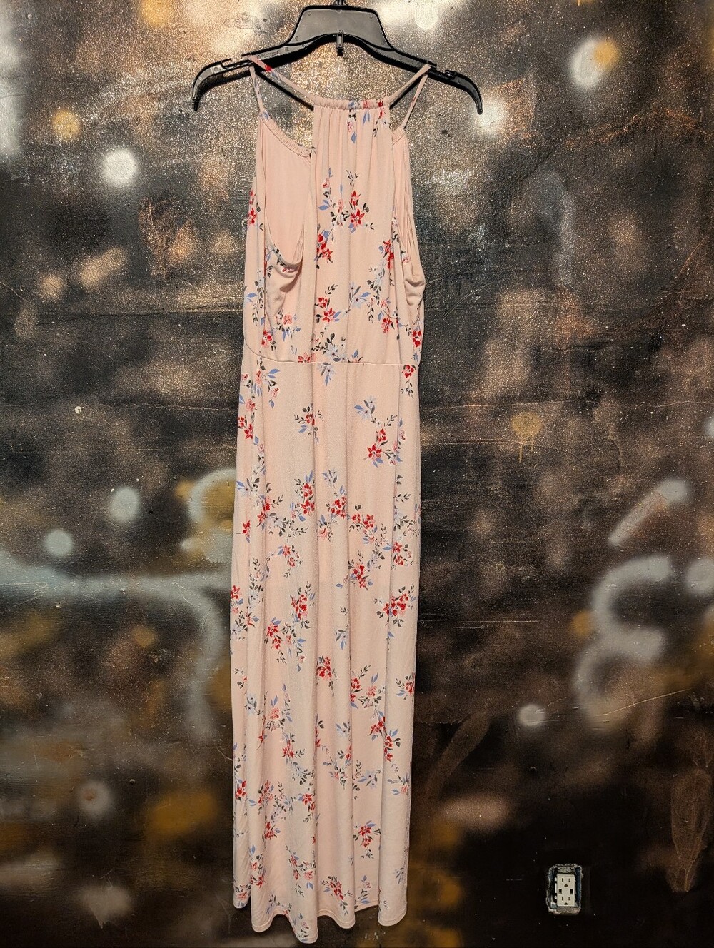 Candie's Pink Floral Halter Maxi Dress